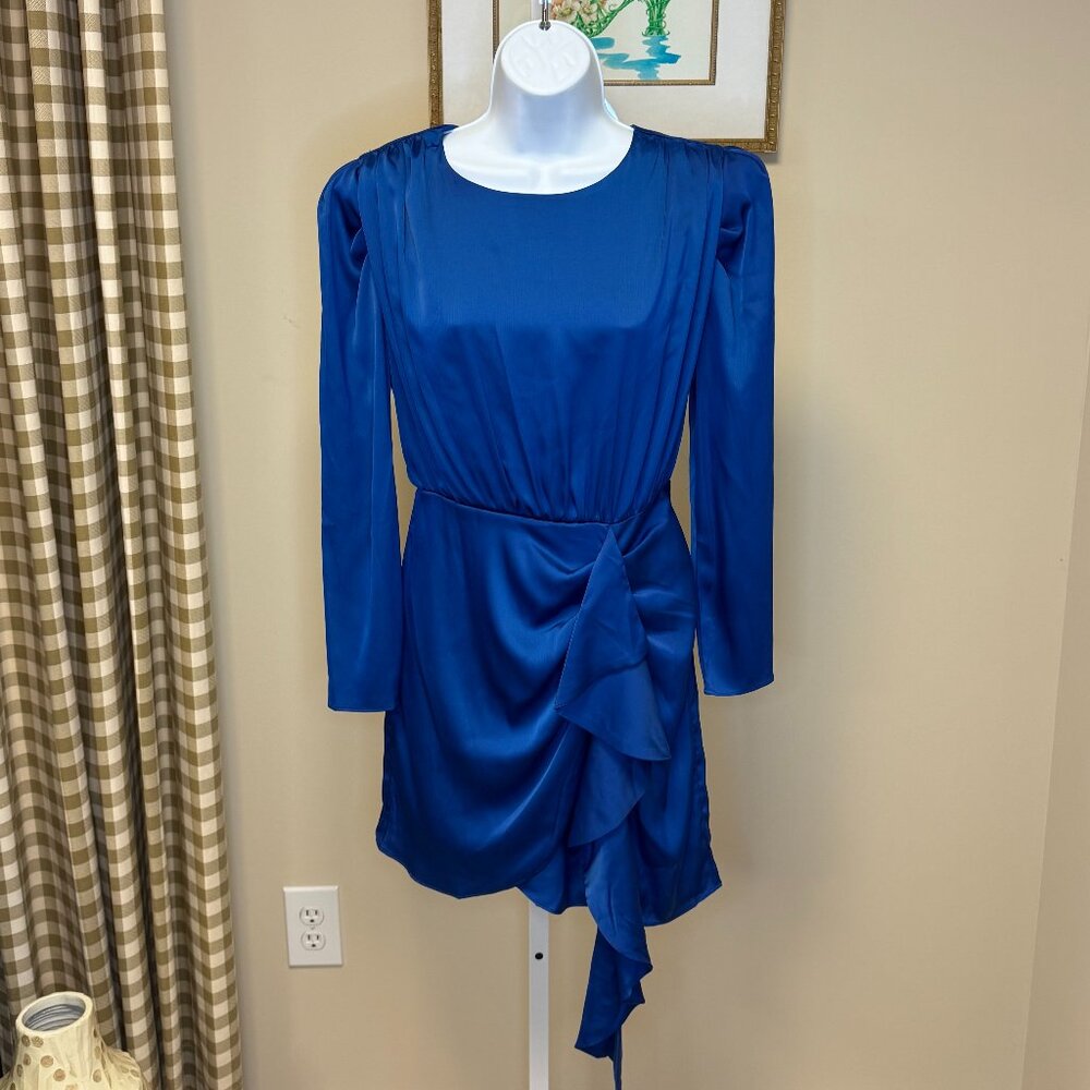 Deep Cobalt Blue Long Sleeve Dress